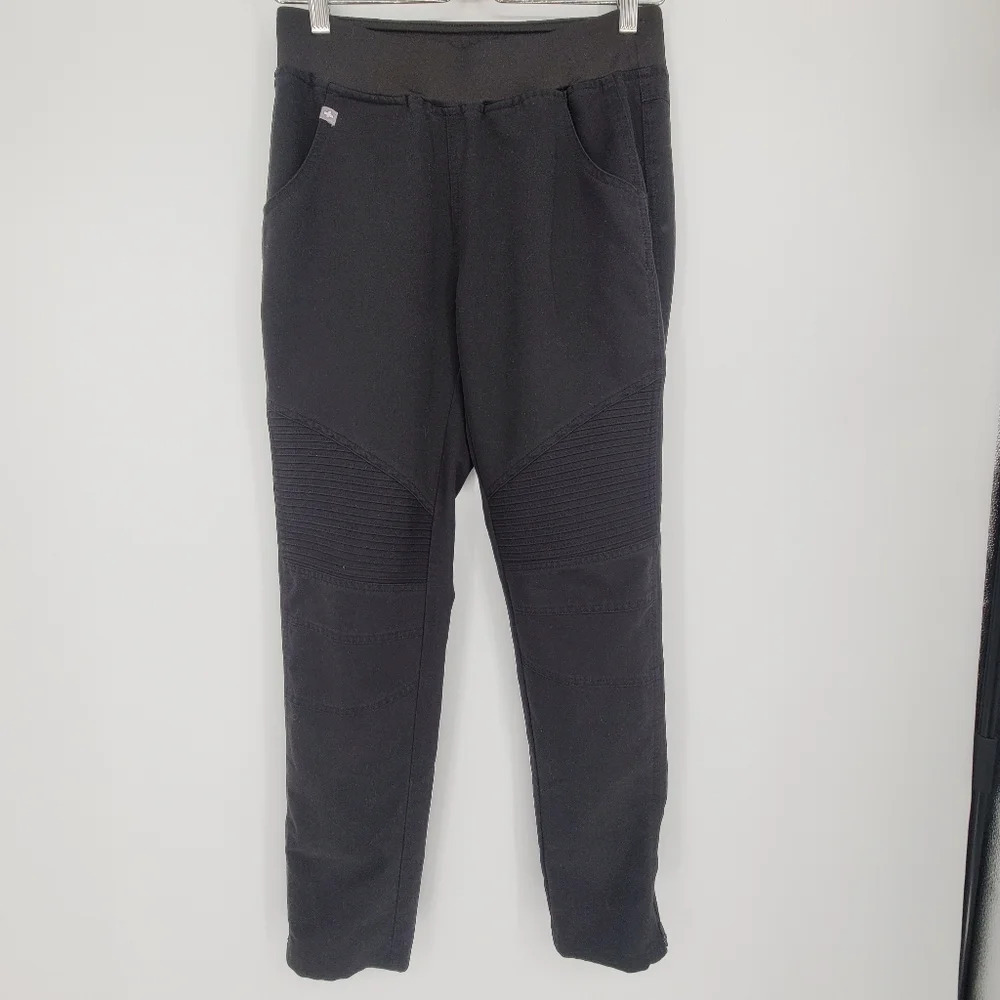 Figs kanye moto style jogger black scrubs pants zipper ankle size Xsmall